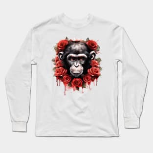 Gothic Rose Monkey Long Sleeve T-Shirt